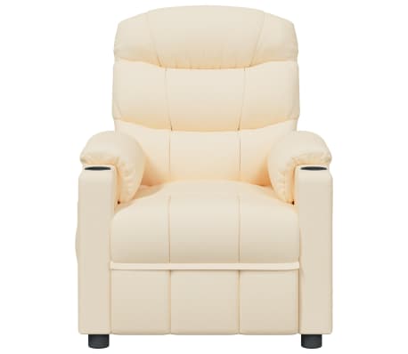 vidaXL Fauteuil de massage Crème Tissu