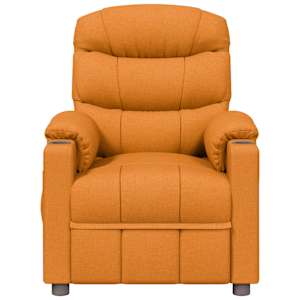 vidaXL Masažinis krėslas, geltonos spalvos, audinys