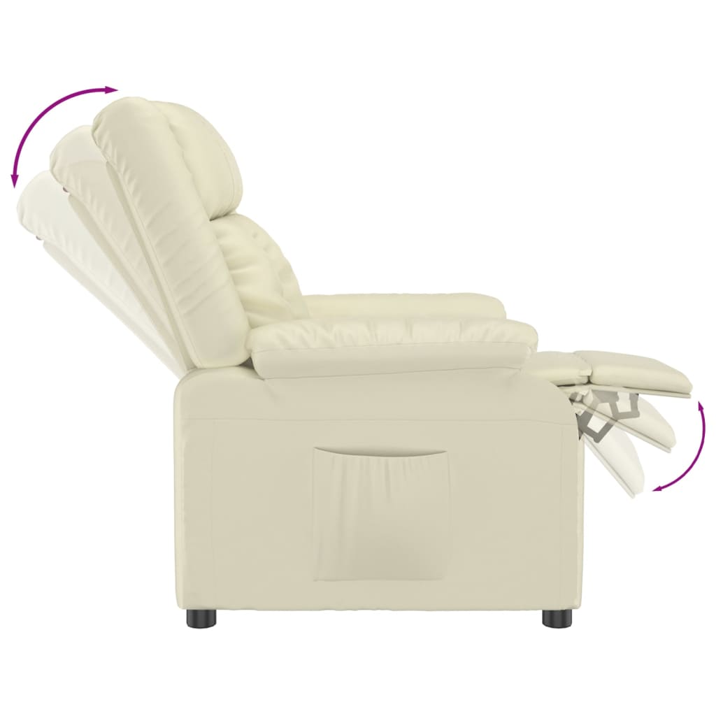 krémszínű műbőr dönthető fotel