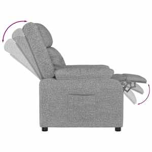 Polohovací křeslo světle šedé textil - obrázek 5