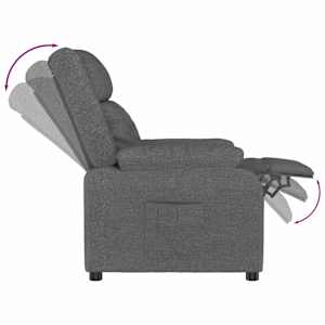 Polohovací křeslo tmavě šedé textil - obrázek 5