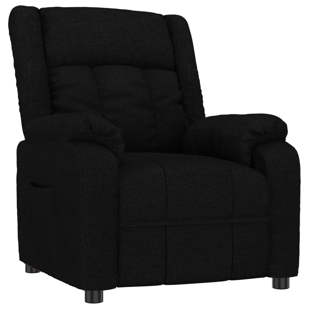 vidaXL Polohovací křeslo černé textil