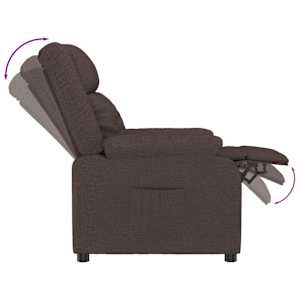 Polohovací křeslo Tmavě hnědá 82 x 93 x 96 cm textil - obrázek 7