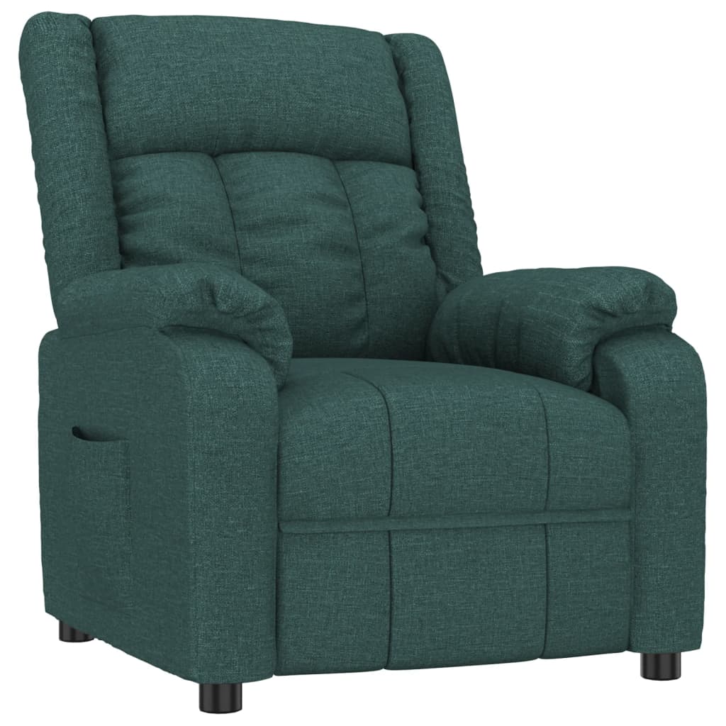 vidaXL Polohovací křeslo tmavě zelené textil