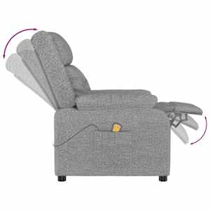 Masážní křeslo světle šedé textil - obrázek 5
