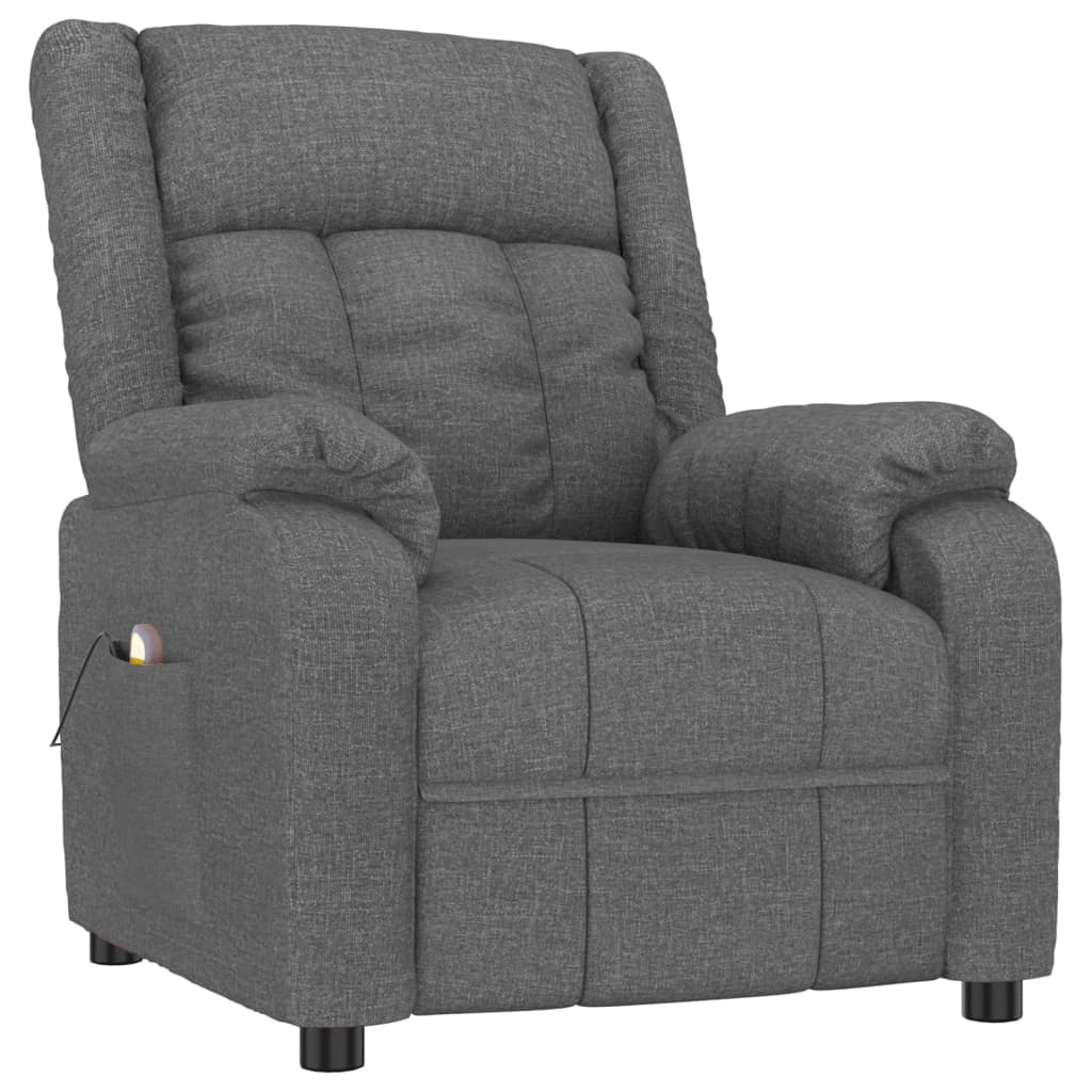vidaXL Masážní křeslo tmavě šedé textil