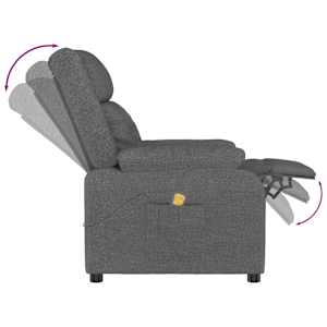 Masážní křeslo tmavě šedé textil - obrázek 5