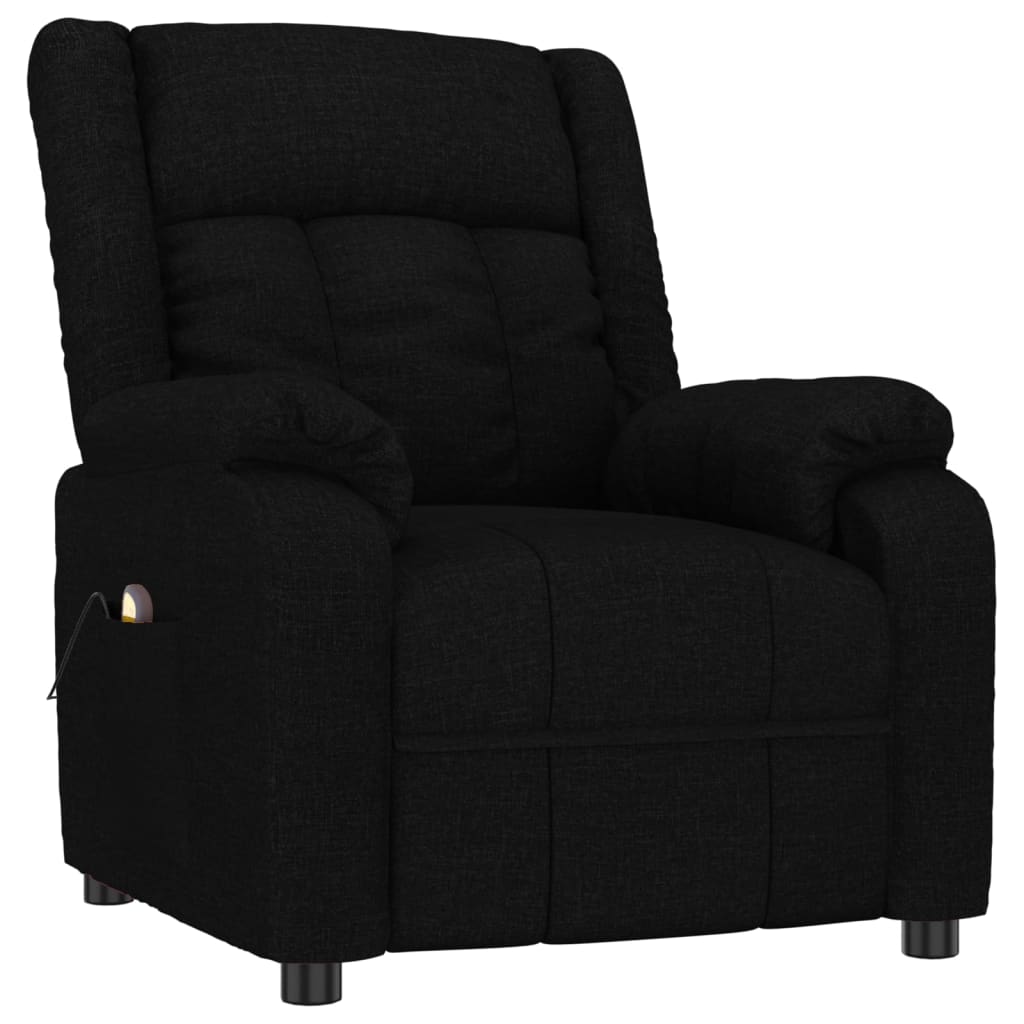 vidaXL Masážní křeslo černé textil