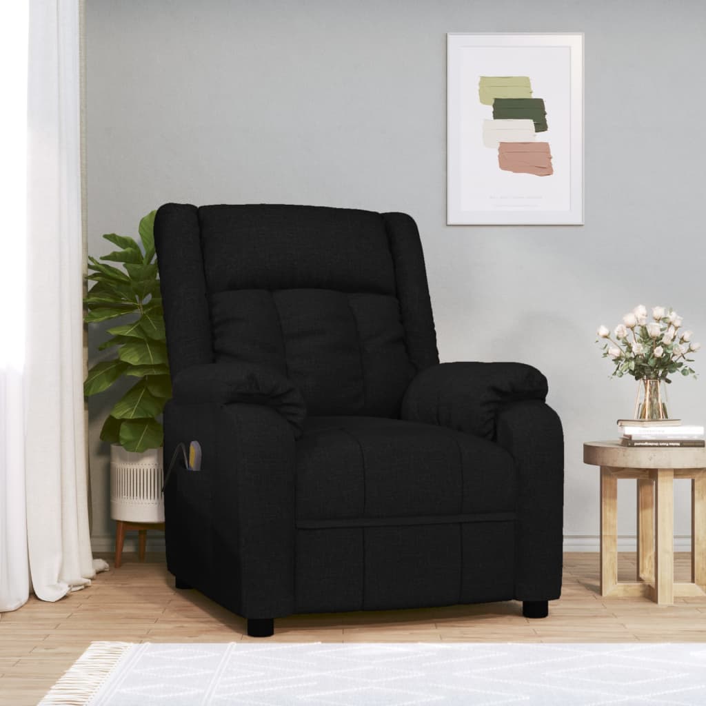 vida XL Massagesessel Schwarz Stoff