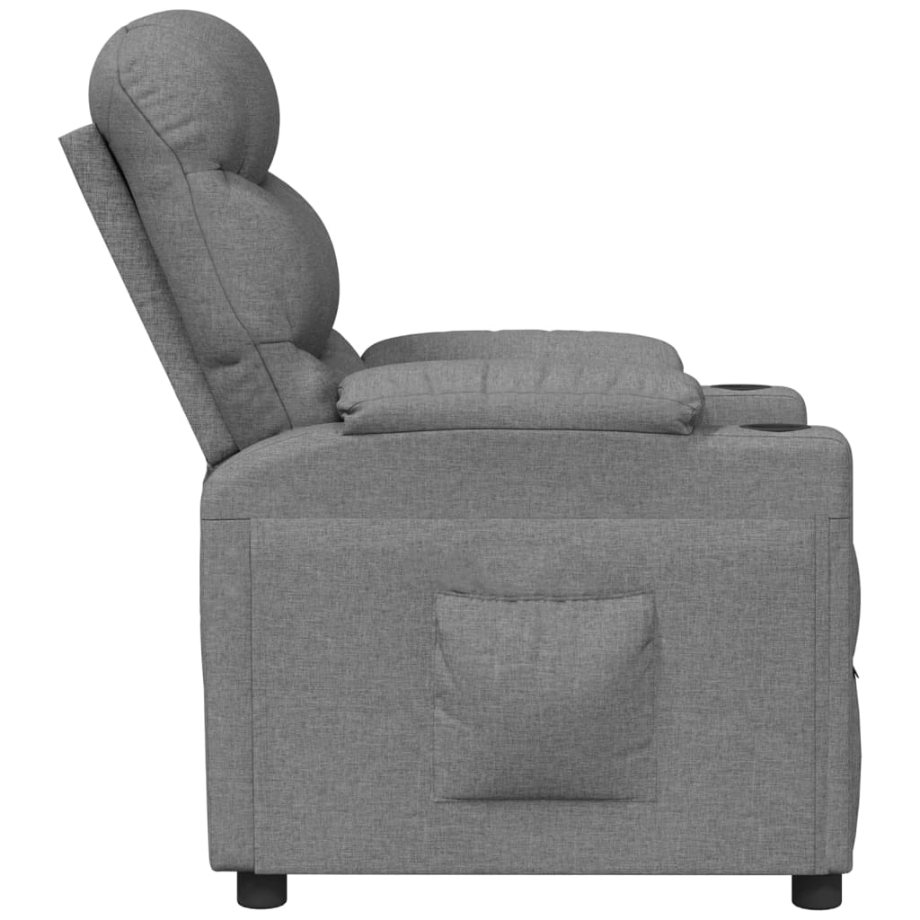 Recliner Chair Light Grey Fabric Hapyx