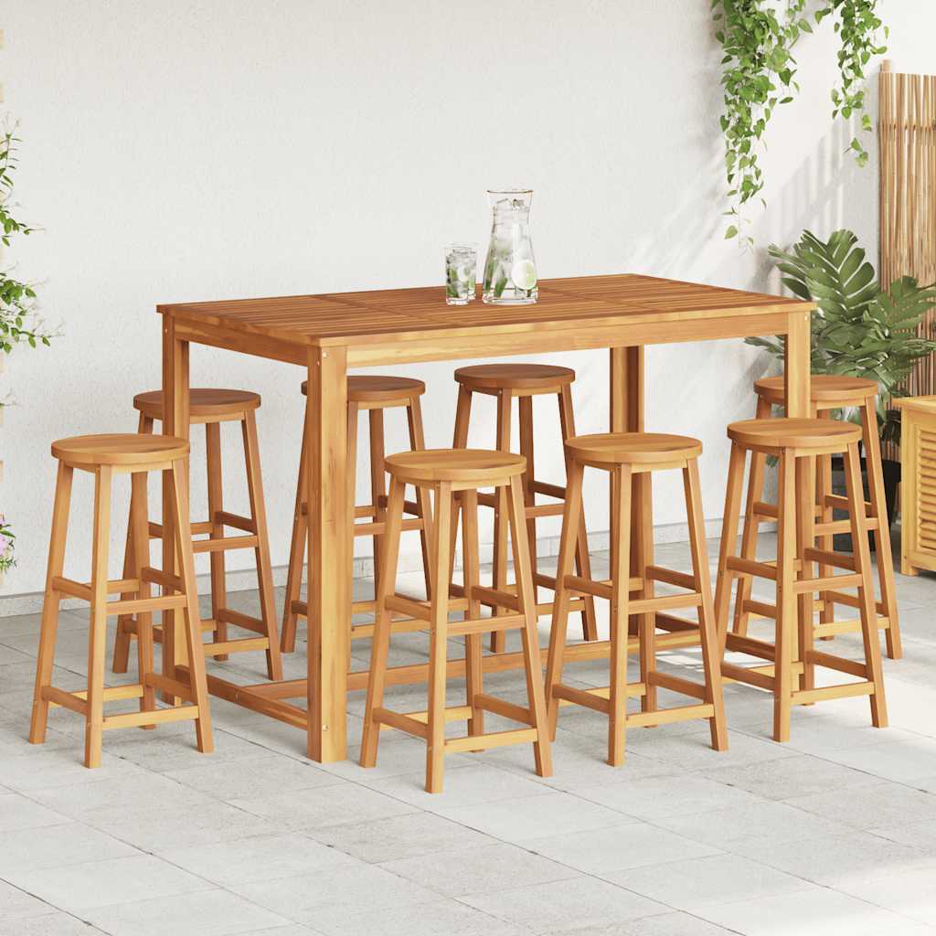 Tabourets de bar lot de 8 bois massif d'acacia