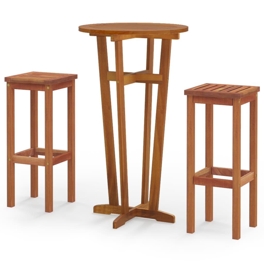 

vidaXL 3 Piece Patio Bar Set Solid Wood Acacia