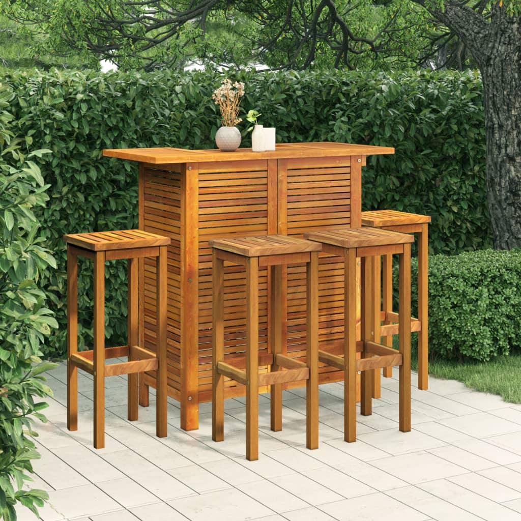 vidaXL Ensemble de bar de jardin 5 pcs Bois d'acacia massif