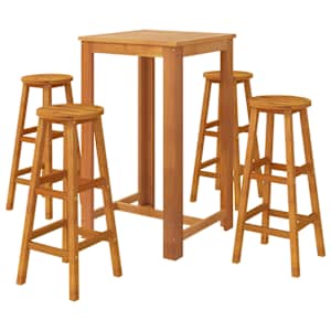 vidaXL 5-delige Tuinbarset massief acaciahout