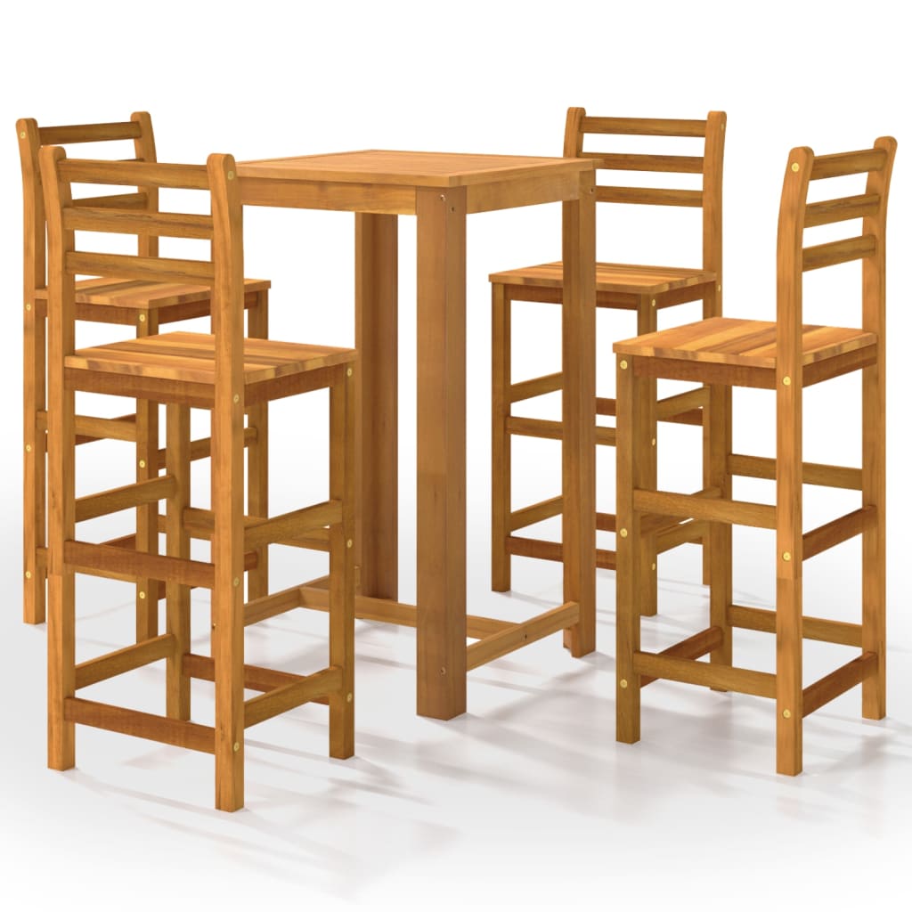 

vidaXL 5 Piece Patio Bar Set Solid Acacia Wood