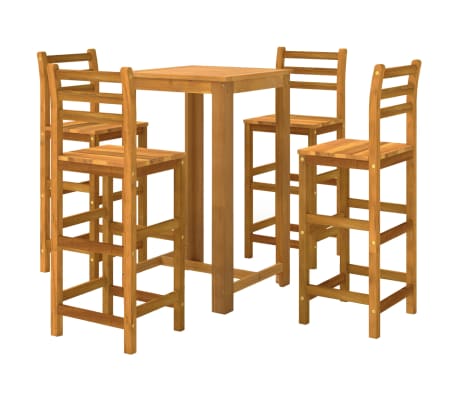 vidaXL 5 Piece Patio Bar Set Solid Acacia Wood