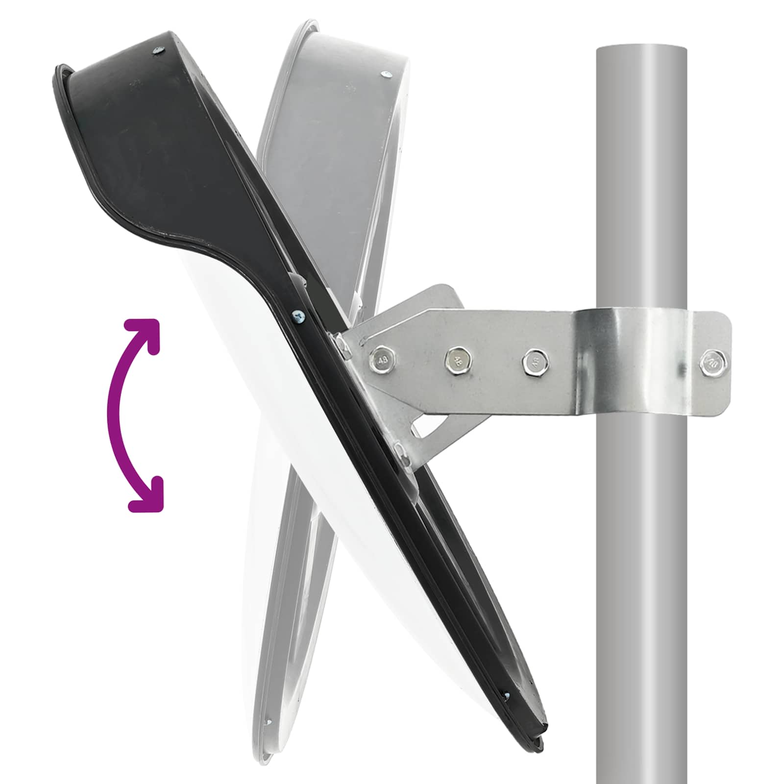 Ulkokäyttöön tarkoitettu kupera liikennepeili musta Ø45 cm polykarbonaatti - Image 6