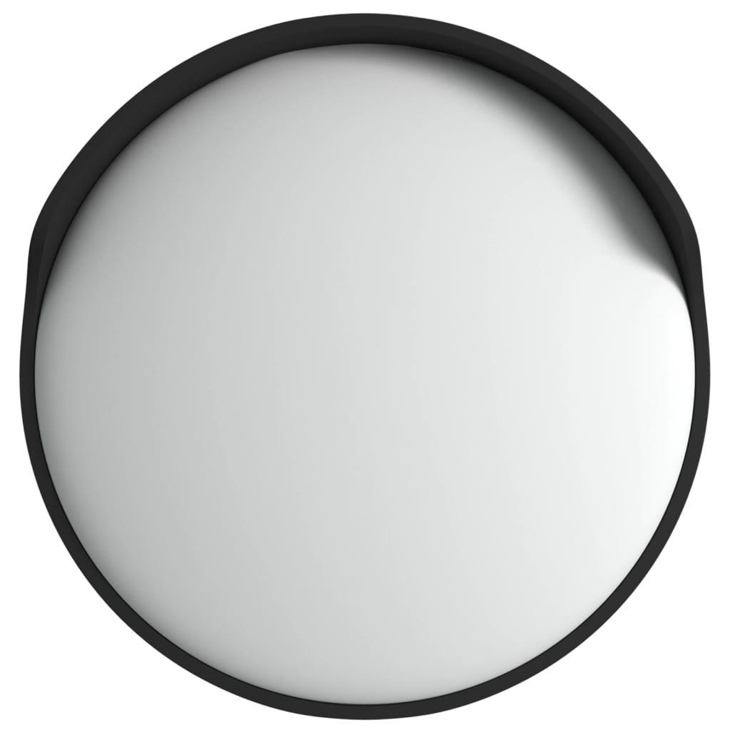  Vonkajšie konvexné dopravné zrkadlo čierne Ø60 cm polykarbonát