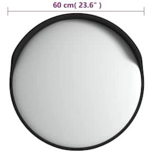 Venkovní konvexní dopravní zrcadlo černé Ø60 cm polykarbonát - obrázek 8