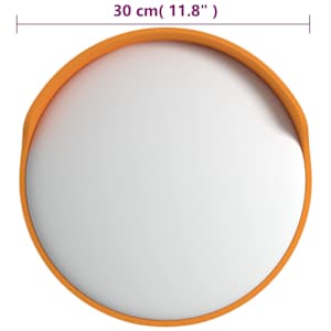 Venkovní konvexní dopravní zrcadlo oranžové Ø30 cm polykarbonátové - obrázek 8