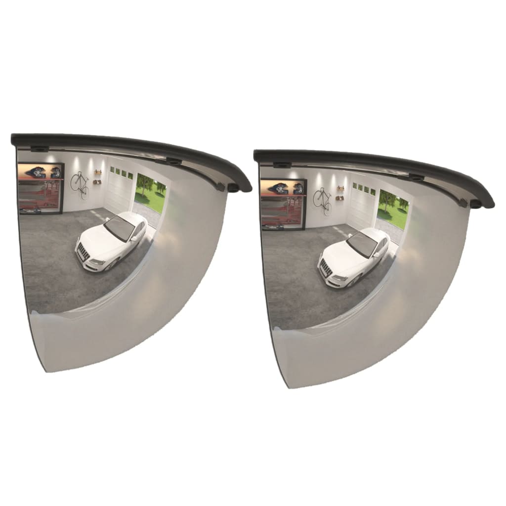 vidaXL Verkeersspiegel kwartbol 2 st Ø 40 cm acryl