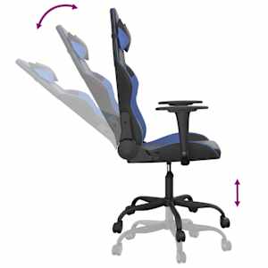 Masážní herní židle černá a modrá umělá kůže - obrázek 6