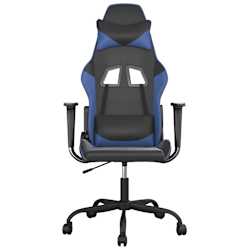 vidaXL Chaise de jeu de massage Noir et bleu Similicuir
