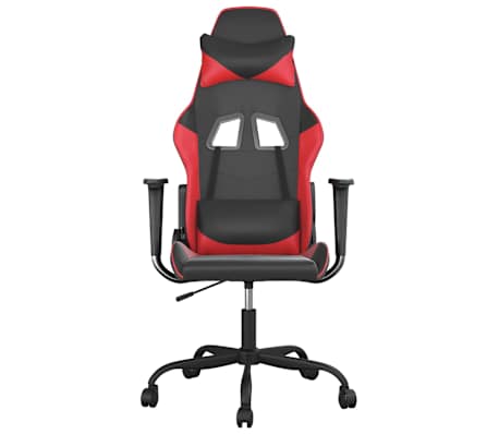 vidaXL gamingstol m. massagefunktion kunstl&aelig;der sort og r&oslash;d