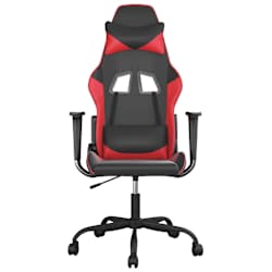 vidaXL gamingstol m. massagefunktion kunstl&aelig;der sort og r&oslash;d