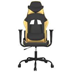 vidaXL Chaise de jeu de massage Noir et dor&eacute; Similicuir