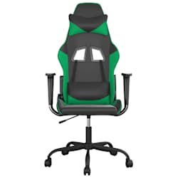 vidaXL Chaise de jeu de massage Noir et vert Similicuir