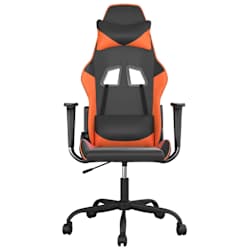 vidaXL Chaise de jeu de massage Noir et orange Similicuir