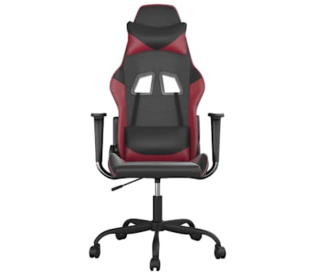 vidaXL Chaise de jeu de massage Noir et rouge bordeaux Similicuir