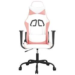 vidaXL Chaise de jeu de massage Blanc et rose Similicuir