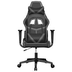 vidaXL Chaise de jeu de massage Noir et gris Similicuir
