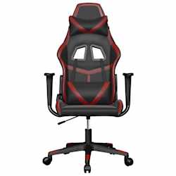 vidaXL Chaise de jeu de massage Noir et rouge bordeaux Similicuir
