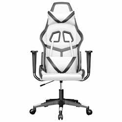 vidaXL Gaming-Stuhl mit Massagefunktion Wei&szlig; und Schwarz Kunstleder