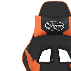 Masážní herní židle černá a oranžová umělá kůže - obrázek 10