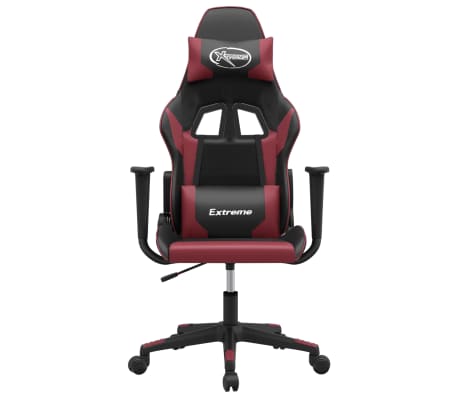 vidaXL Καρέκλα Gaming Μασάζ Μαύρο/μπορντό από Συνθετικό Δέρμα