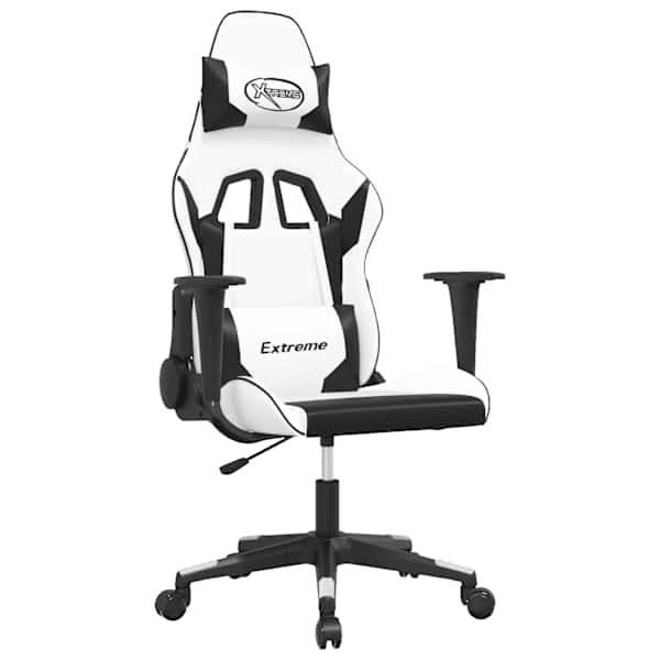vidaXL massaažiga m&auml;nguritool, must ja valge, kunstnahk
