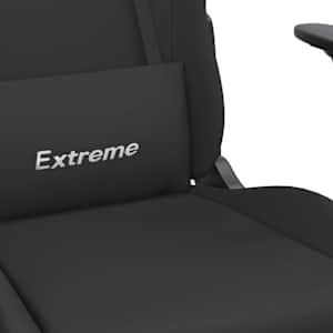 Masážní herní židle s podnožkou černá textil - obrázek 9