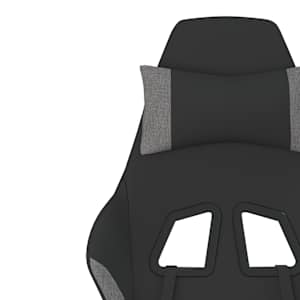 Masážní herní židle černá a světle šedá textil - obrázek 11