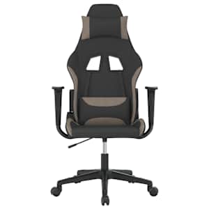 Masážní herní židle černá a taupe textil - obrázek 3