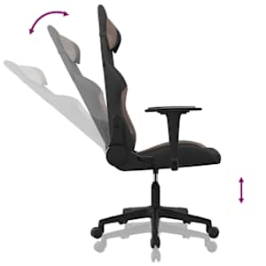 Masážní herní židle černá a taupe textil - obrázek 6