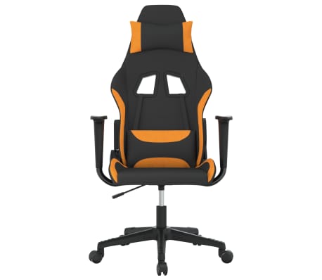 vidaXL Καρέκλα Μασάζ Gaming Μαύρη και Πορτοκαλί Υφασμάτινη