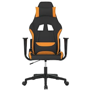 vidaXL Καρέκλα Μασάζ Gaming Μαύρη και Πορτοκαλί Υφασμάτινη