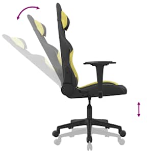 Masážní herní židle černá a světle zelená textil - obrázek 6