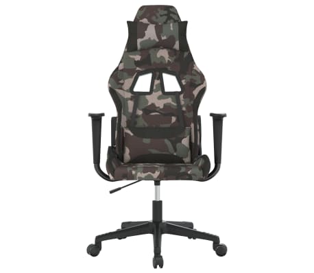 vidaXL Masážní herní židle černá a maskáčová textil