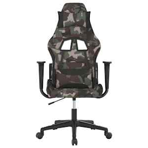 vidaXL Mas&aacute;žna hern&aacute; stolička, čierna a mask&aacute;čov&aacute;, l&aacute;tka