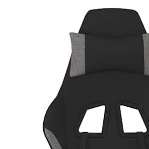 Masážní herní židle s podnožkou černá a světle šedá textil - obrázek 10